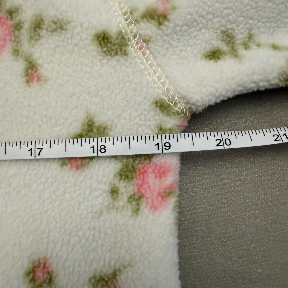 Polo Ralph Lauren Girls Fleece Pullover Zip‎ Floral Rose Cream Pink L 12-14 - Picture 6 of 8